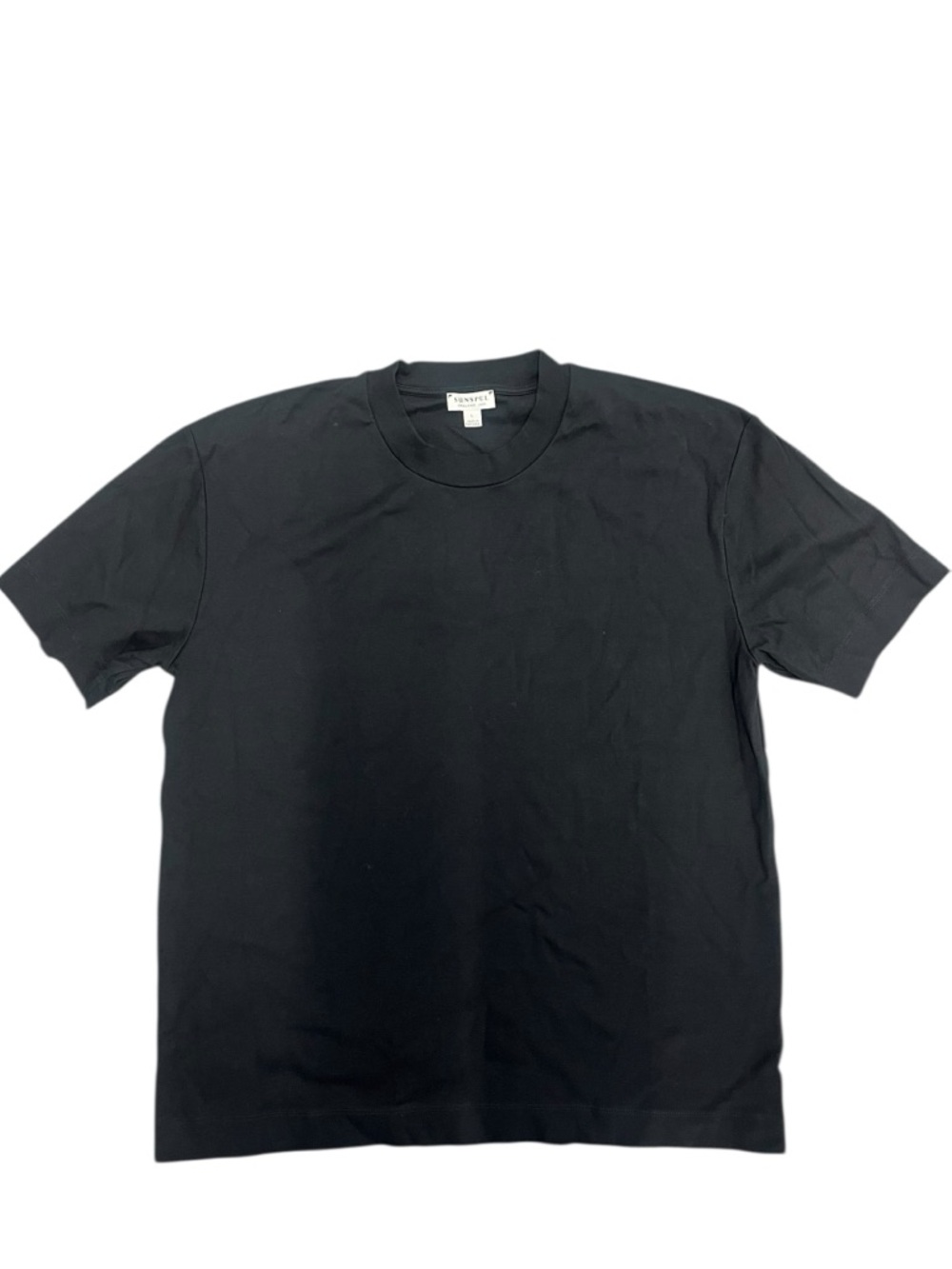 Sunspel Black Crew Neck Short Sleeve Tee size Large